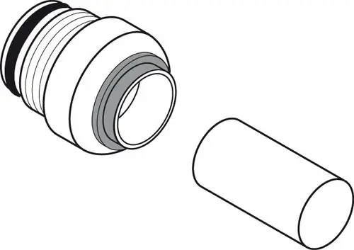 Anschlussadapter von Ideal Standard, bestehend aus einem Gewinde mit Dichtungsring und einem zylindrischen Anschlussstück.